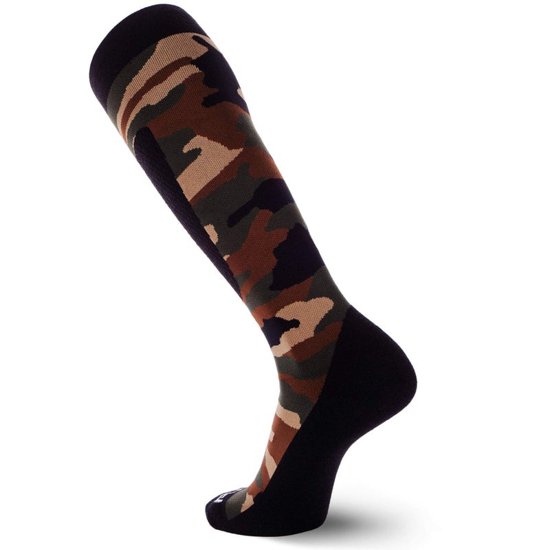 Pure Compression Midweight Camo Snowboard Socks â€“ Merino Wool Winter Cold Weather OTC Ski Sock â€“ Great for Snowboarding, Skiing, Snow Shoeing, Outdoors (L, Army Green) - Image 3